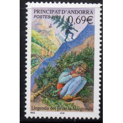 Timbres Andorre Yvert No 576 Légende du pin de la Margineda neuf ** 2003