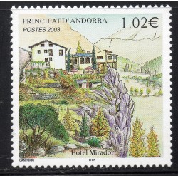 Timbres Andorre Yvert No 579 hotel Mirador neuf ** 2003