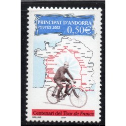 Timbres Andorre Yvert No 582 centenaire Tour de France neuf ** 2003