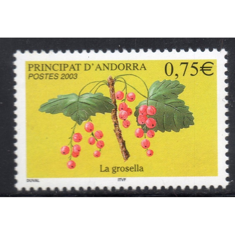 Timbres Andorre Yvert No 585 Flore, fruit, Baie neuf ** 2003