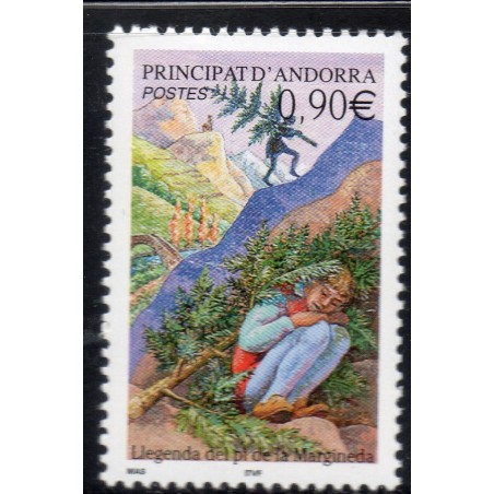 Timbres Andorre Yvert No 590 Légende du pin de la Margineda neuf ** 2003