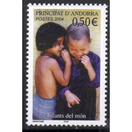 Timbre Andorre Yvert No 592 Enfants du Monde neuf ** 2004