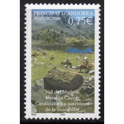 Timbre Andorre Yvert No 596 Vallée du madriu neuf ** 2004