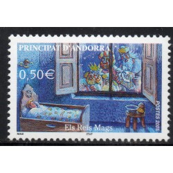 Timbres Andorre Yvert No 604 Les rois mages neuf ** 2005