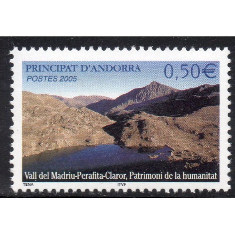 Timbres Andorre Yvert No 605 vallée du madriu Perafita Claror neuf ** 2005