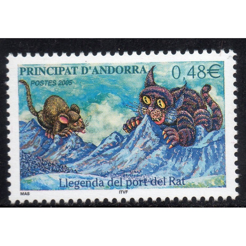 Timbres Andorre Yvert No 606 Légende du port du rat neuf ** 2005