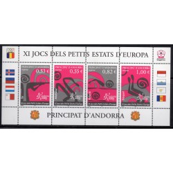 Timbres Andorre Yvert No 609-612 Sports, jeux des petits états d'europe neuf ** 2005