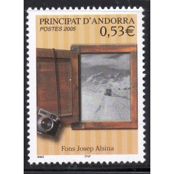 Timbre Andorre Yvert No 617 Fond josep Alsina, photographie neuf ** 2005