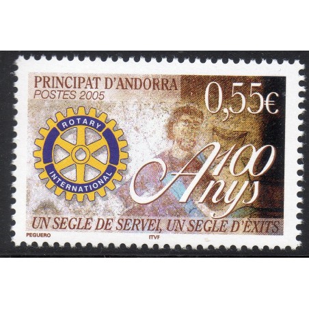 Timbre Andorre Yvert No 618 Rotary club neuf ** 2005