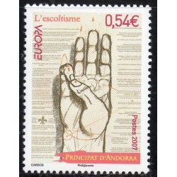 Timbre Andorre Yvert No 640 Europa le scoutisme neuf ** 2007