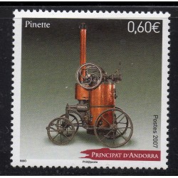Timbre Andorre Yvert No 643 Automobiles Machine Pinette 1885 neuf ** 2007