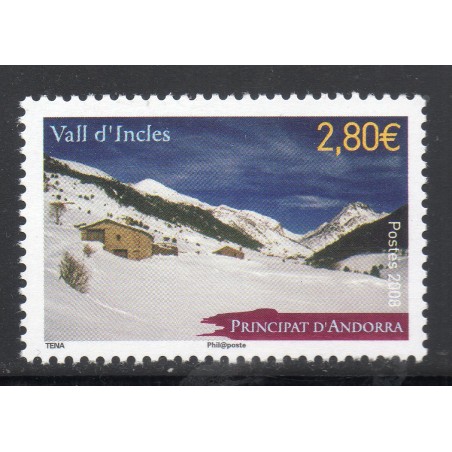Timbre Andorre Yvert No 657 Vallée d'Incles neuf ** 2008