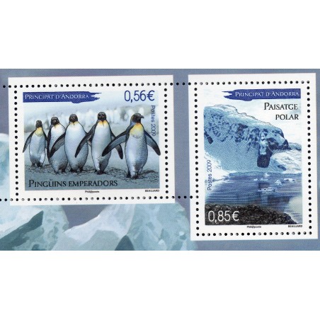 Timbres Andorre Yvert No 670-671 Protection des poles neuf ** 2009