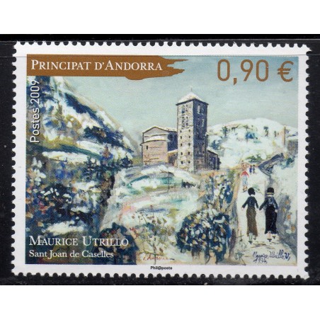 Timbre Andorre Yvert No 675 Maurice Utrillo, San joan de Caselles neuf ** 2009