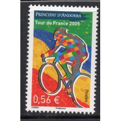 Timbre Andorre Yvert No 677 Cyclisme, Tour de France neuf ** 2009