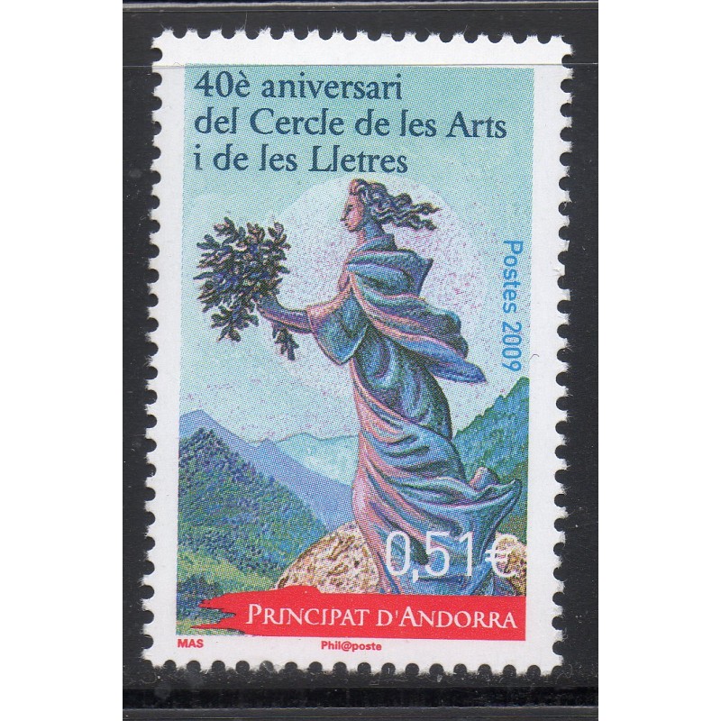 Timbre Andorre Yvert No 678 Cercle des Arts et des Lettres neuf ** 2009