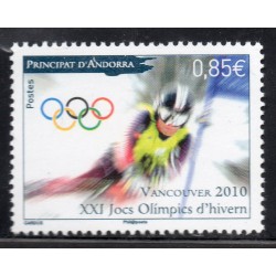 Timbre Andorre Yvert No 687 Jeux olympique Vancouver neuf ** 2010