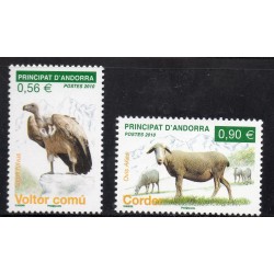 Timbres Andorre Yvert No 690-691 Faune, Vautour et Mouton neuf ** 2010