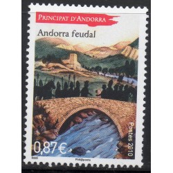 Timbre Andorre Yvert No 702 Feodale, Pont d'Engordany neuf  ** 2010