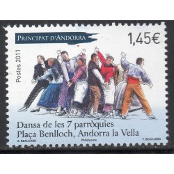 Timbre Andorre Yvert No 712 Danse des 7 Paroisses neuf ** 2011