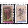 Timbres Andorre Yvert No 728-729 Flore, Fleurs, Joubarbe et Charbon bleu neuf ** 2012