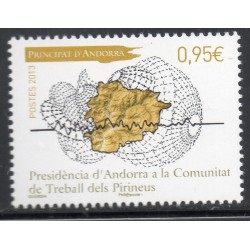 Timbres Andorre Yvert No 745 communauté de travail des Pyrénées neuf ** 2013