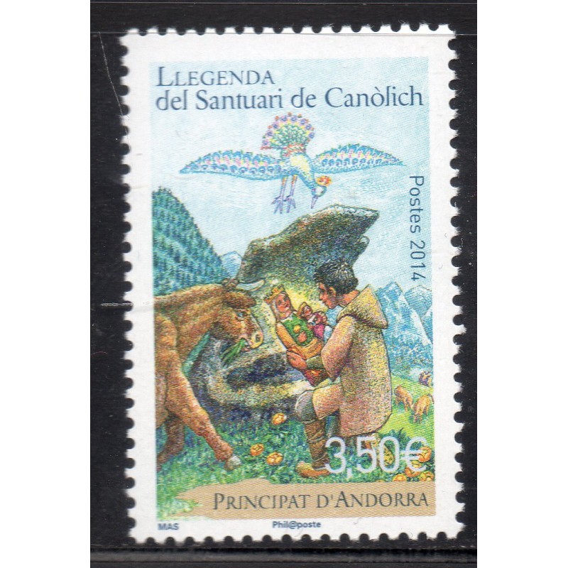 Timbres Andorre Yvert No 748 Légende du sanctuaire de Canolich neuf ** 2014