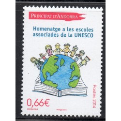 Timbres Andorre Yvert No 749 écoles partenaires UNESCO neuf ** 2014