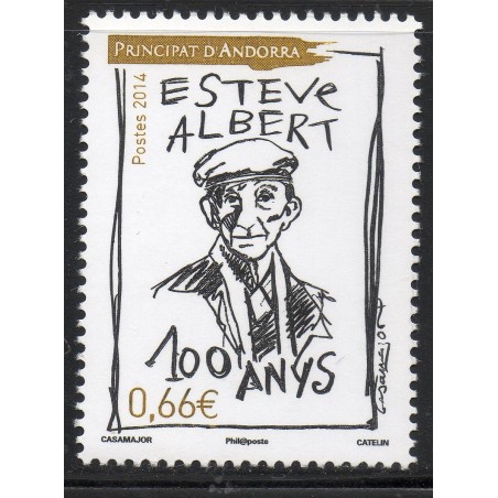 Timbres Andorre Yvert No 761 Esteve Albert neuf ** 2014