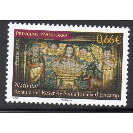 Timbres Andorre Yvert No 762 retable, sainte Eulalie d'Encamp neuf ** 2014