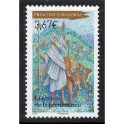 Timbres Andorre Yvert No 764 Légende de la 1ere neige neuf ** 2015