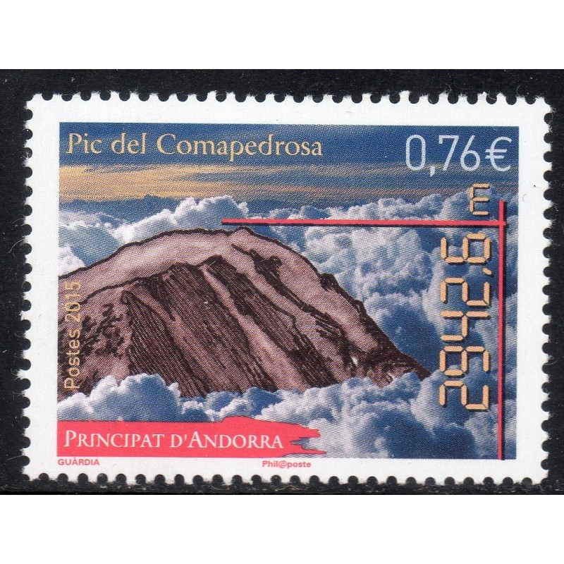 Timbres Andorre Yvert No 769 Pic de Comapedrosa neuf ** 2015