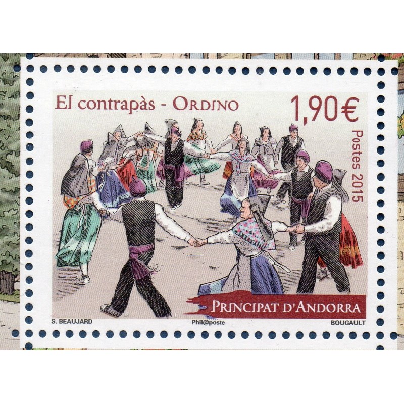 Timbres Andorre Yvert No 771, le contrapas a Ordino neuf ** 2015