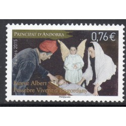 Timbres Andorre Yvert No 776 Noel, Creche vivante Esteve Albert neuf ** 2015