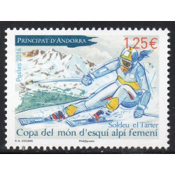 Timbres Andorre Yvert No 779 Ski alpin féminin à Grandvalira neuf ** 2016