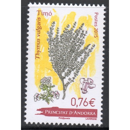 Timbres Andorre Yvert No 773, Flore, Plante, le thym commun neuf ** 2015