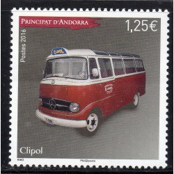 Timbre Andorre Yvert No 788 automobile, Bus climent neuf ** 2016