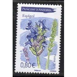 Timbre Andorre Yvert No 790 Flore Fleurs Lavande neuf ** 2016