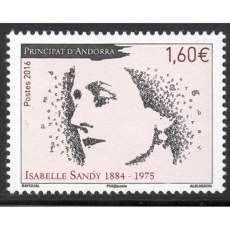 Timbre Andorre Yvert No 789 Isabelle Sandy neuf ** 2016