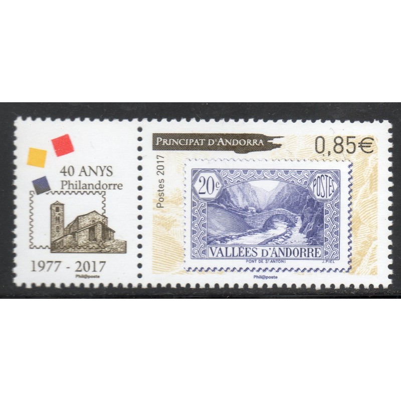 Timbre Andorre Yvert No 795 association Philandorre neuf ** 2017