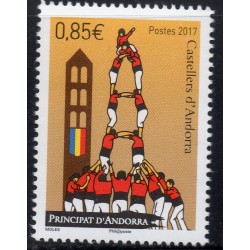 Timbre Andorre Yvert No 798 Castellers d'Andorre neuf ** 2017