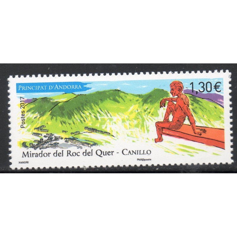 Timbre Andorre Yvert No 802 Belvedere de Roc Del Quer neuf ** 2017