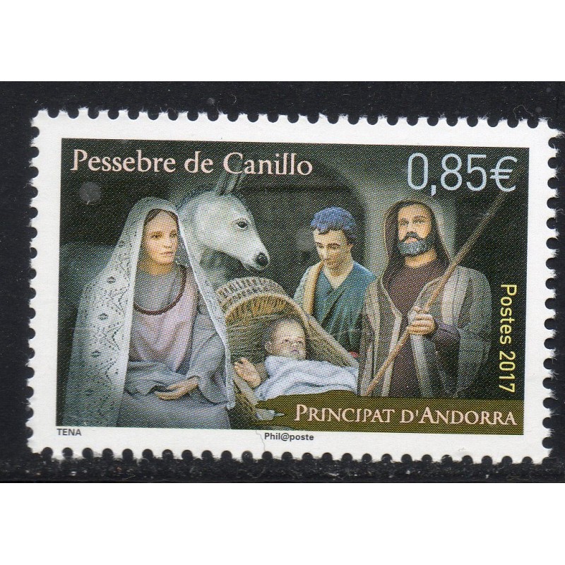 Timbre Andorre Yvert No 808 Noel Creche de Canillo neuf ** 2017