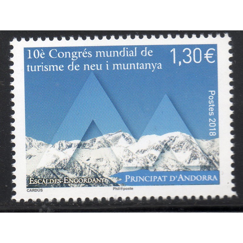 Timbre Andorre Yvert No 810 Montagnes d'Escaldes Engordany neuf ** 2018