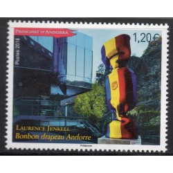 Timbre Andorre Yvert No 819 Laurence jenkell, Bonbon drapeau neuf ** 2018