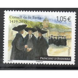 Timbre Andorre Yvert No 827 Conseil de la terre neuf ** 2019