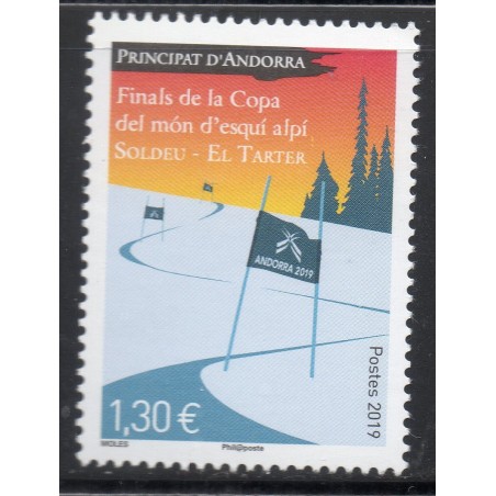 Timbre Andorre Yvert No 828 Sport, Ski alpin neuf ** 2019