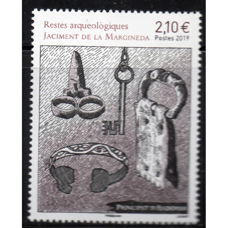 Timbre Andorre Yvert No 834 Site de la Margineda neuf ** 2019