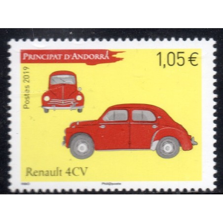 Timbre Andorre Yvert No 835 Transport renault 4CV neuf ** 2019