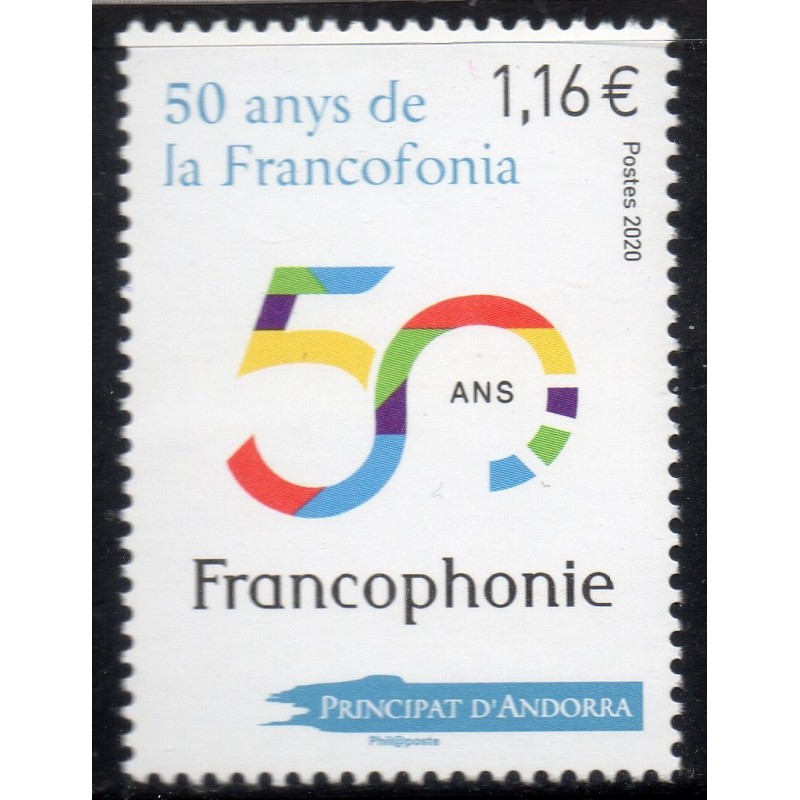 Timbre Andorre Yvert No 842 Francophonie neuf ** 2020